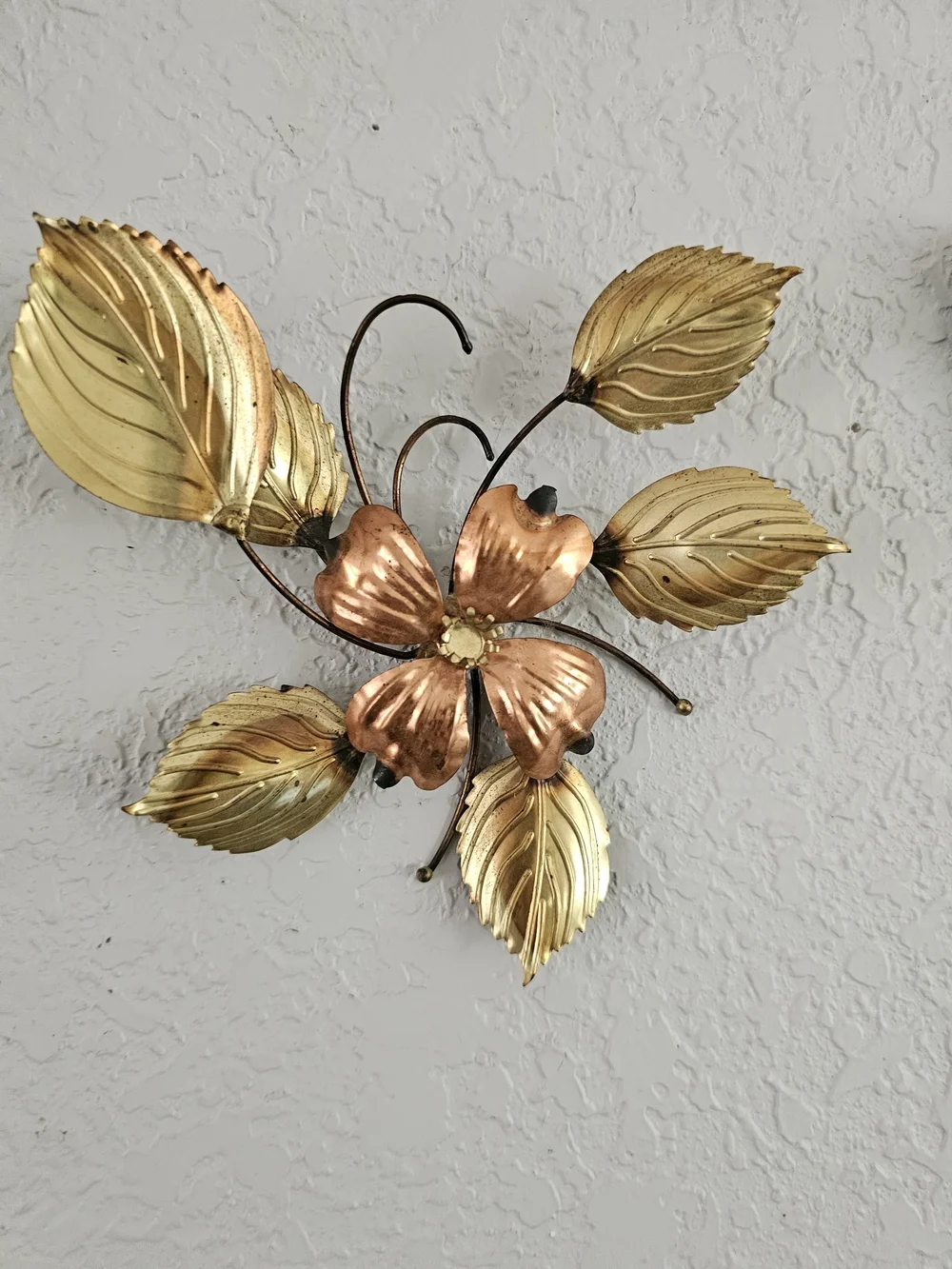 Gold Metal Butterfly Wall Decor MCM 4PCS